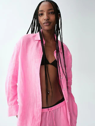 100% Linen Oversized Shirt | Gap (US)