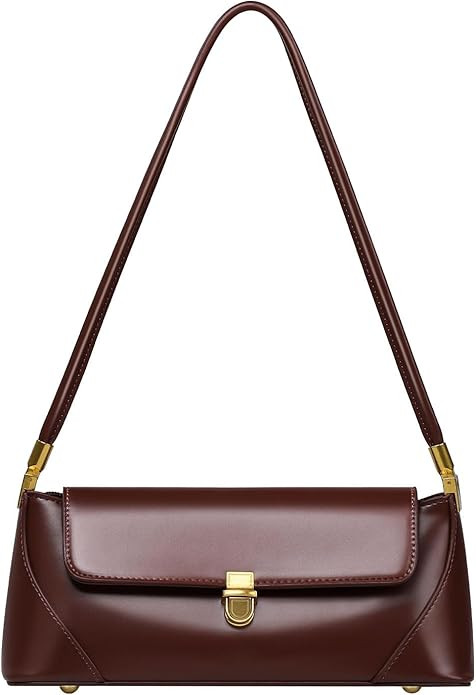 Vintage Shoulder Bag for Women Small Trendy Underarm Hobo Purse Genuine Leather Handbag for Daily... | Amazon (US)