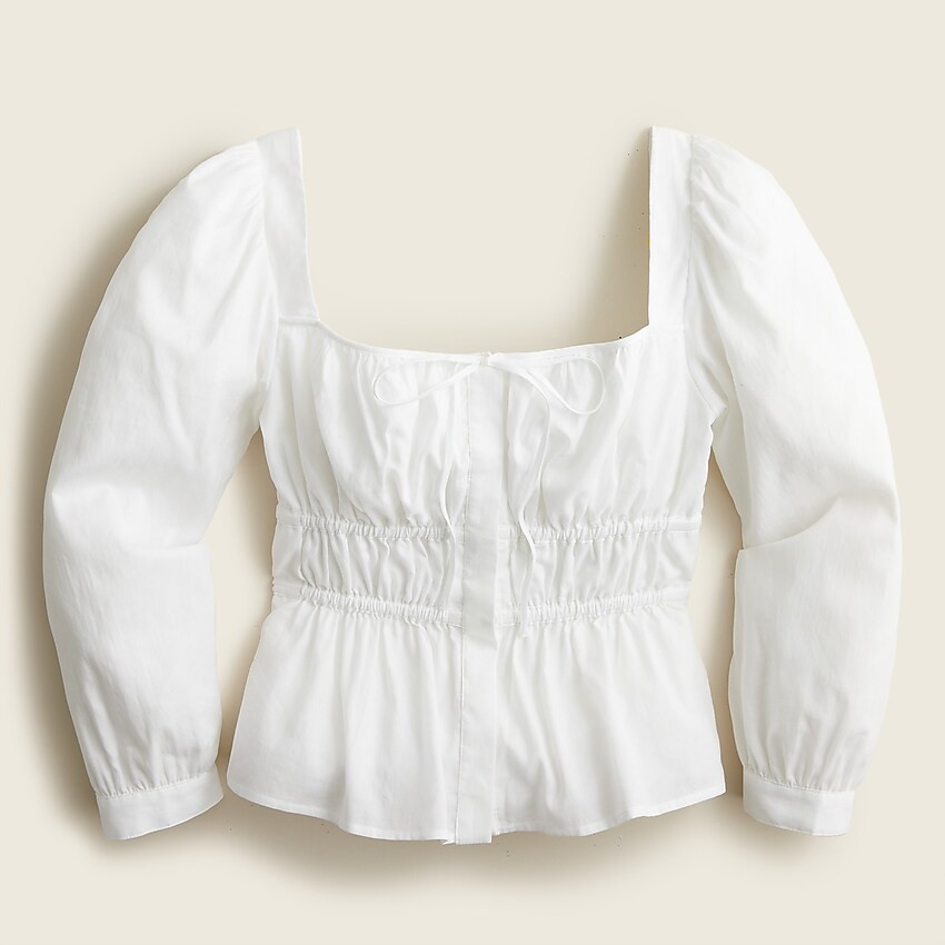 Cinched-waist top in herringbone cotton | J. Crew US