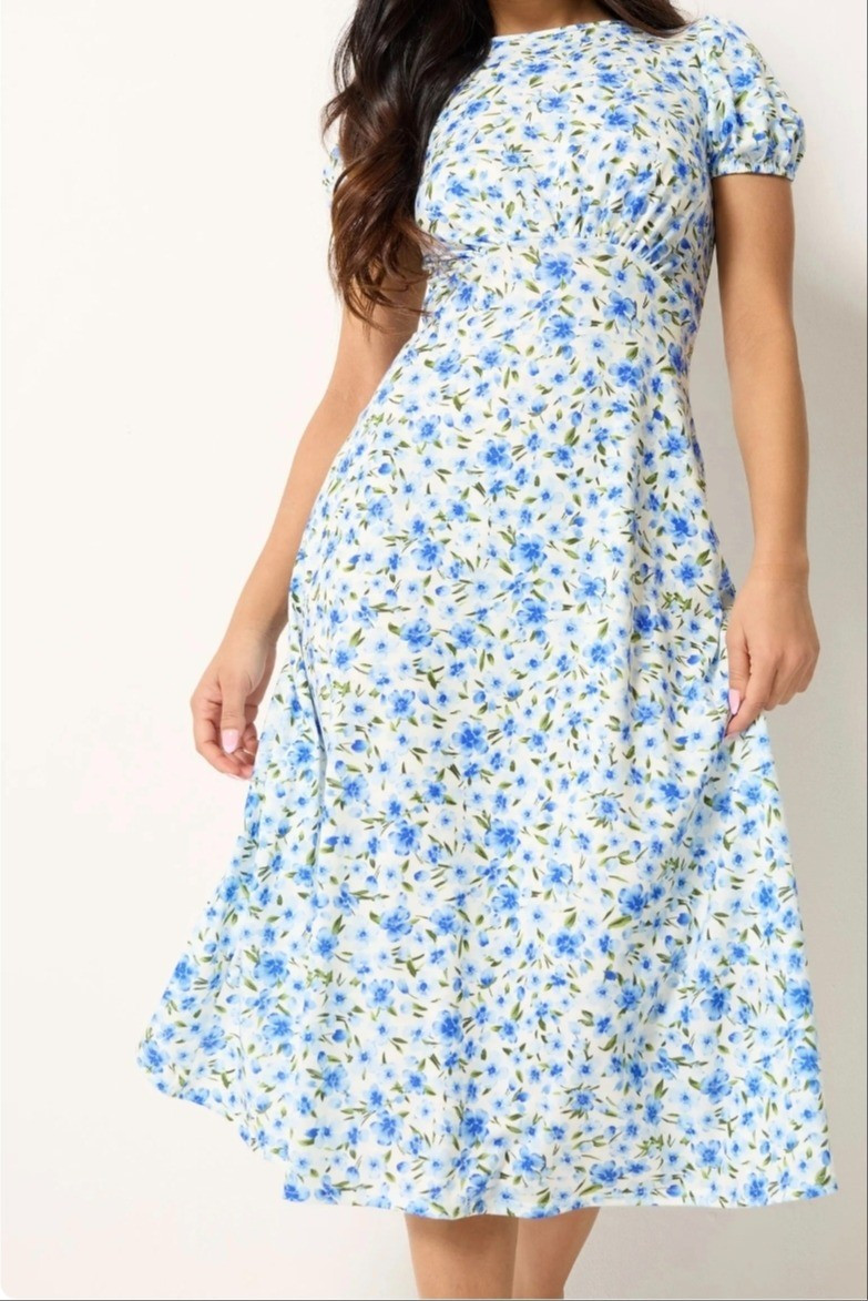 Light blue Petite floral spring and summer dress

#LTKPetite #LTKMidsize