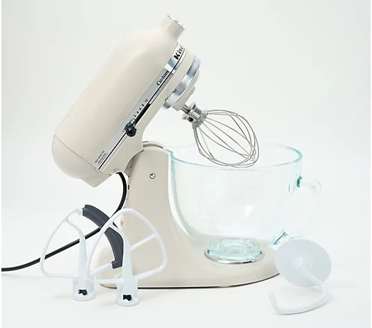 KitchenAid 5-qt Tilt Head Glass Bowl Stand Mixer w/ Flex Edge - QVC.com | QVC