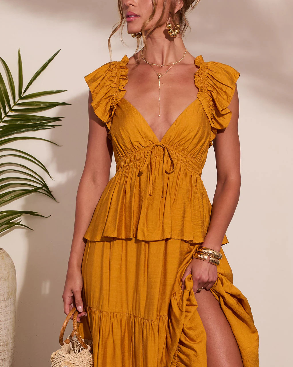 Glow Tiered Peplum Maxi Dress | VICI