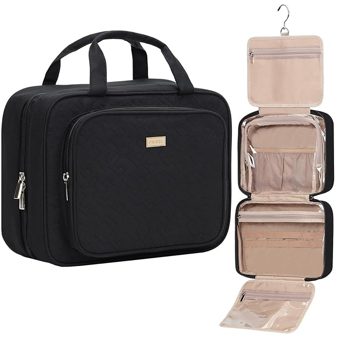 NISHEL Travel Toiletry Bag for Women Large Capacity, Travel Essentials Organizer, Hanging Makeup ... | Amazon (US)