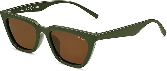 SOJOS Polarized Narrow Square Cateye Sunglasses for Women Retro Trendy Driving Glasses SJ2169 | Amazon (US)