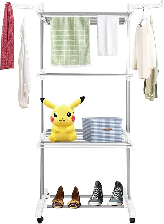 Bigzzia Clothes Drying Rack, Folding Stainless Steel Drying Rack Clothing Indoor Outdoor, Space-S... | Amazon (US)