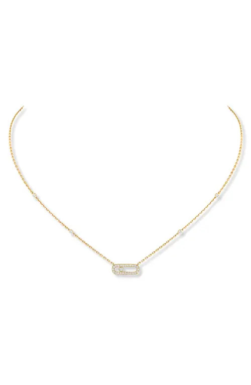 Messika Move Uno Pavé Diamond Pendant Necklace in Yellow Gold at Nordstrom | Nordstrom