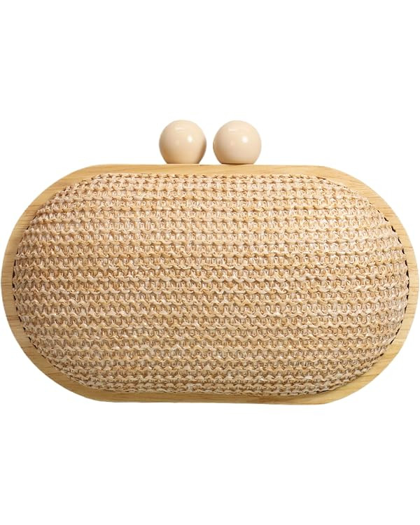 UMREN Straw Clutch Handbags Women Beach Crossbody Hand-woven Summer Purse Wallet Top handle Eveni... | Amazon (US)