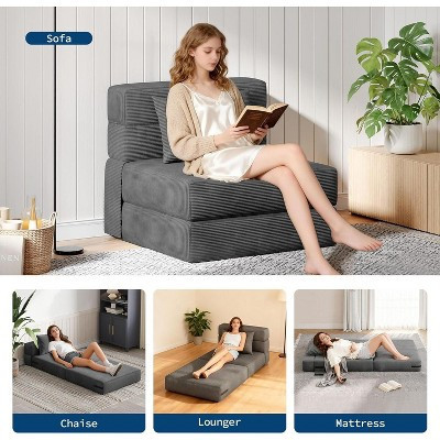 2 Pcs Folding Sofa Bed Chair - Convertible cloud couch with foldable design, functions as comfy sectional couch & bed. | Target