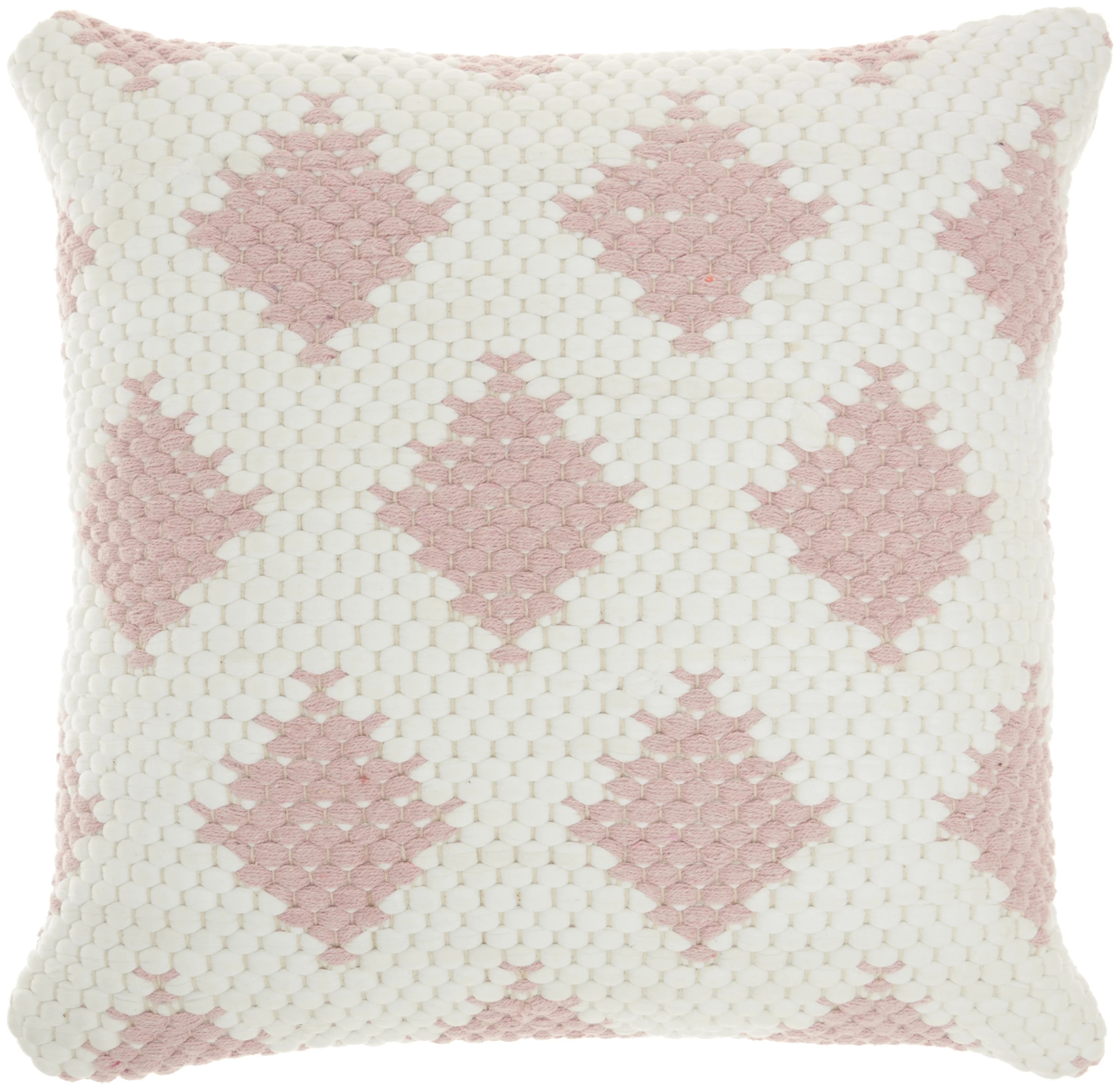 Nourison Life Styles Woven Diamonds Blush Decorative Throw Pillow , 20"X20" | Walmart (US)