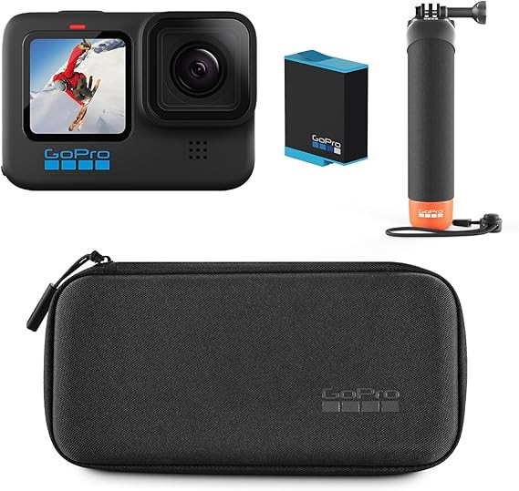 GoPro HERO10 Black Bundle - Includes HERO10 Black Camera, The Handler (Floating Hand Grip), Recha... | Amazon (US)