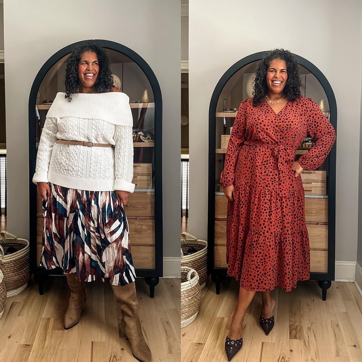 Feeling great in these comfy and stylish Amazon finds. Loving the midi skirt and cozy sweater! Both the dress and the skirt have elastic so they are nice and forgiving. Wearing xxl in everything shown. #amazonfinds #fallfashion

#LTKPlusSize #LTKMidsize #LTKHoliday