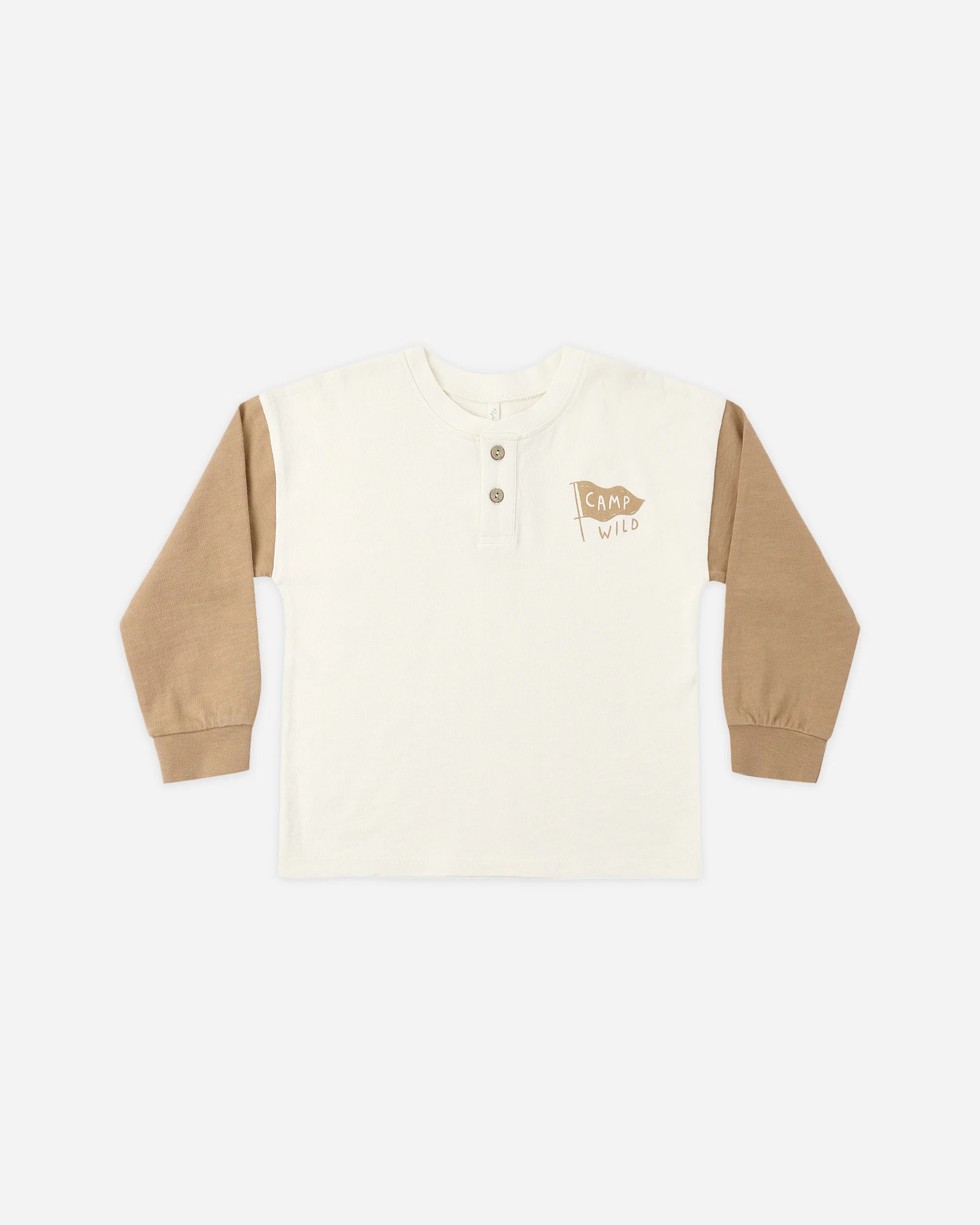 Relaxed Long Sleeve Henley Camp Wild | Rylee + Cru