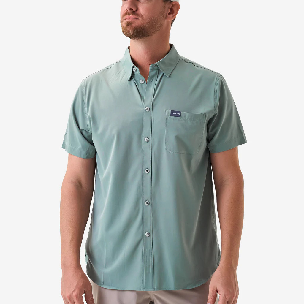 Performance Button Up - Sage | BURLEBO