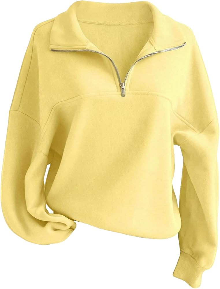 SOLY HUX Women's Quarter Zip Sweatshirts Long Sleeve Mock Neck Hoodies Oversized Pullover Tops Fa... | Amazon (US)
