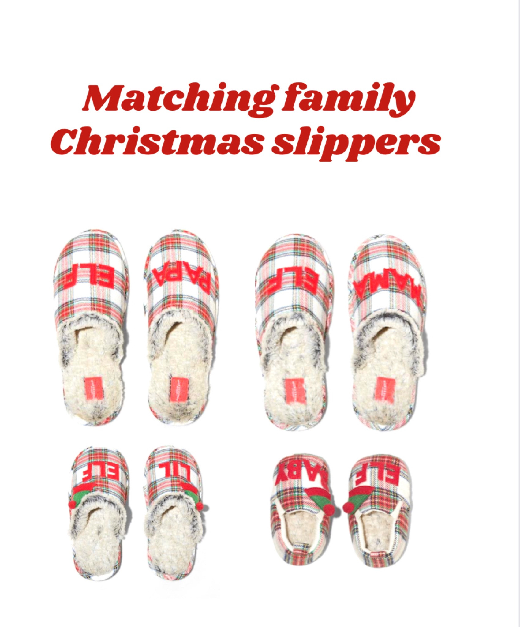 Matching red green plaid family slippers for Christmas 

#LTKHoliday #LTKfamily #LTKbaby