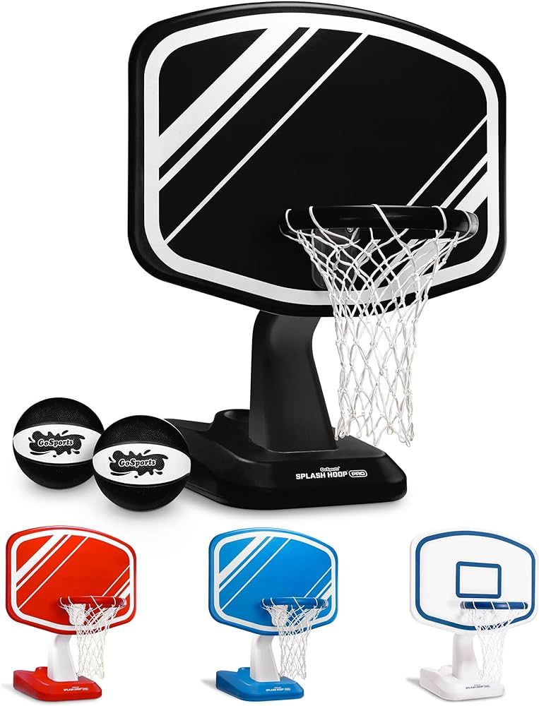 GoSports Splash Hoop Swimming Pool Basketball Game, Includes Poolside Water Basketball Hoop, 2 Ba... | Amazon (US)
