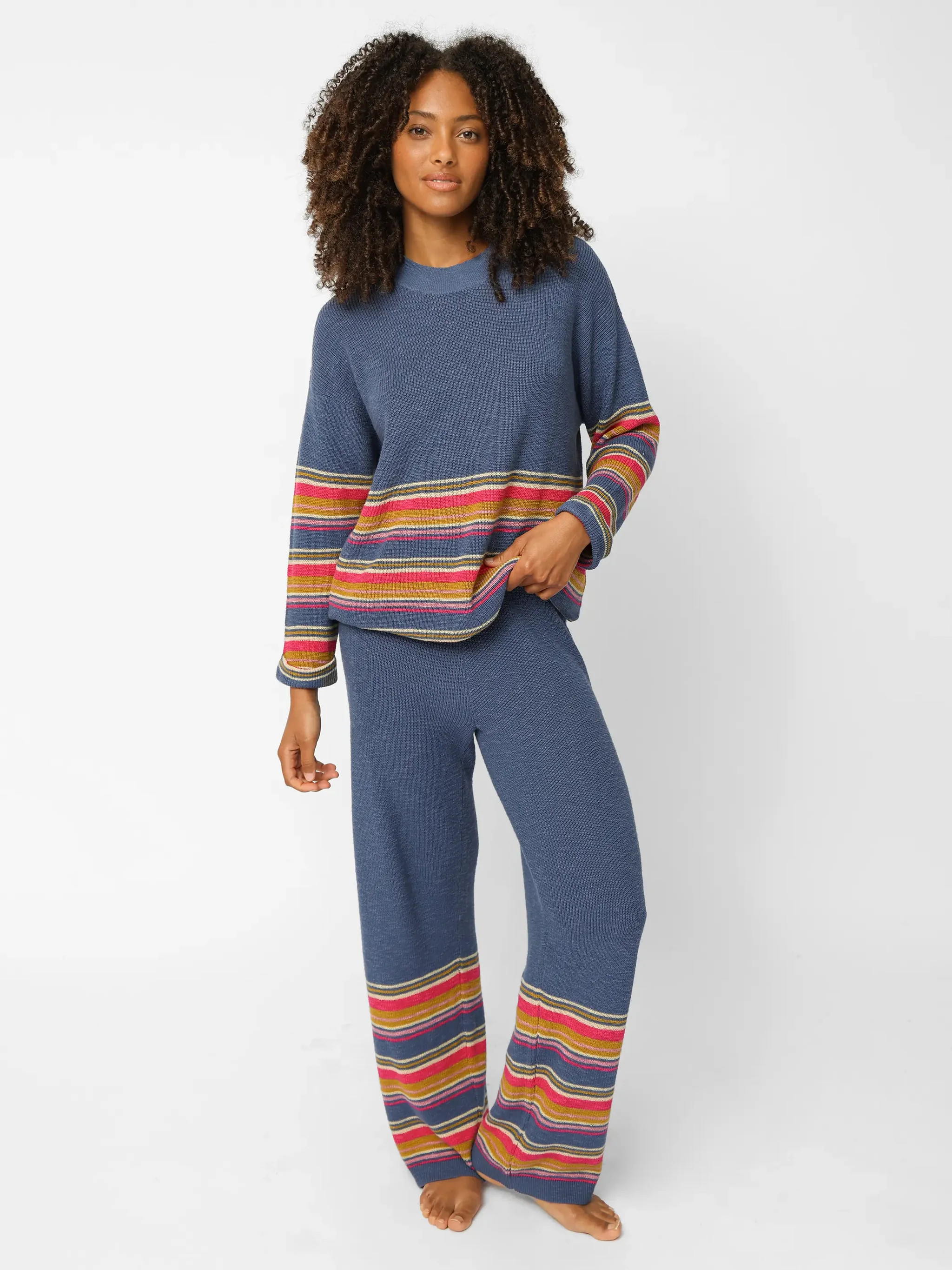 Lounge & Go Striped Cotton Set | Natural Life