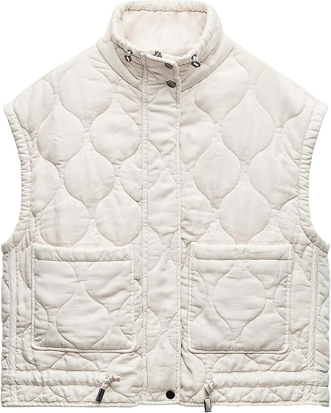 Hixiaohe Women's Casual Quilted Vest Sleeveless Zip Up Puffer Vests Lightweight Padded Warm Outwe... | Amazon (US)