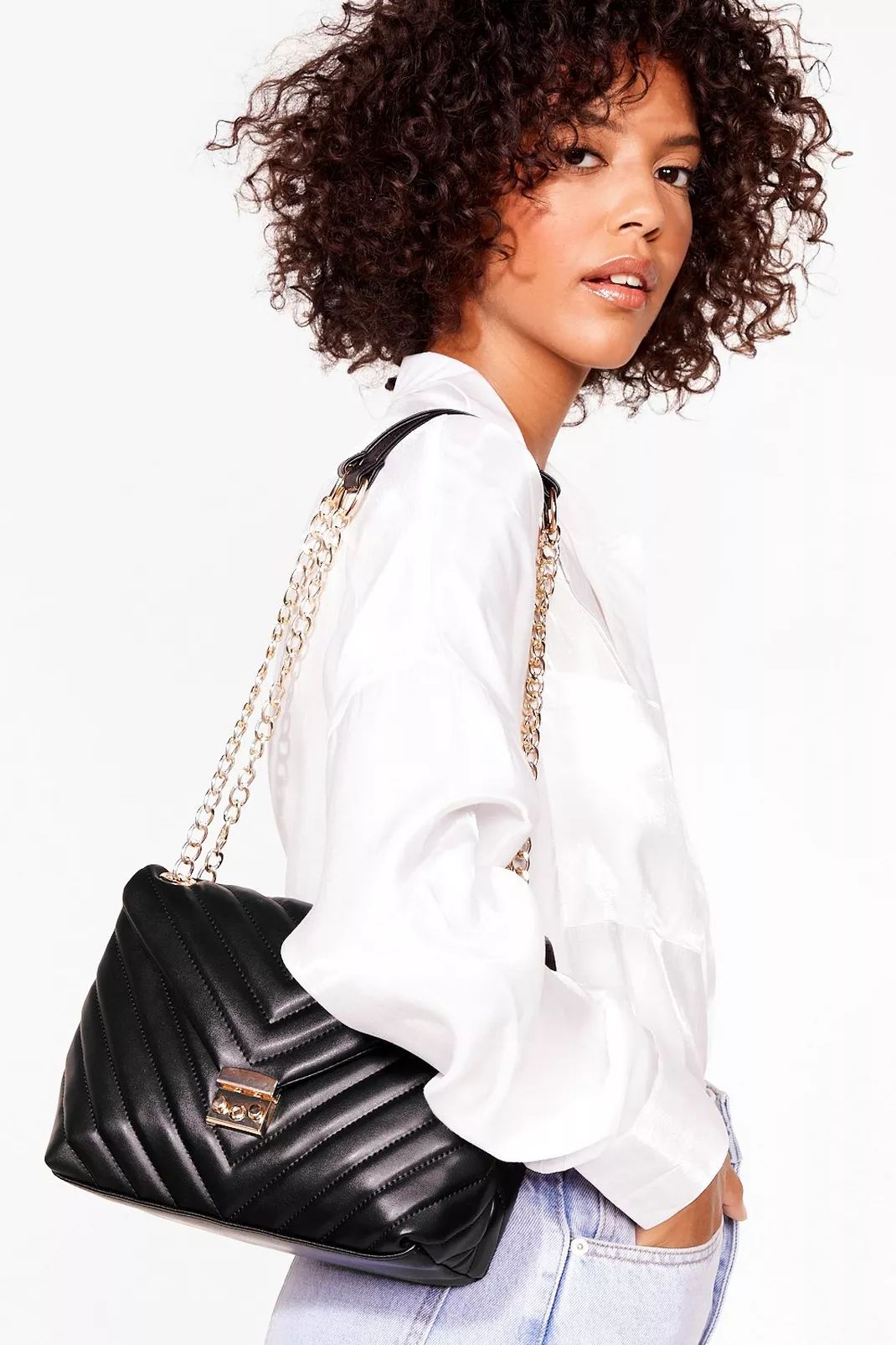 WANT Quilted Faux Leather Shoulder Bag | Nasty Gal (US)