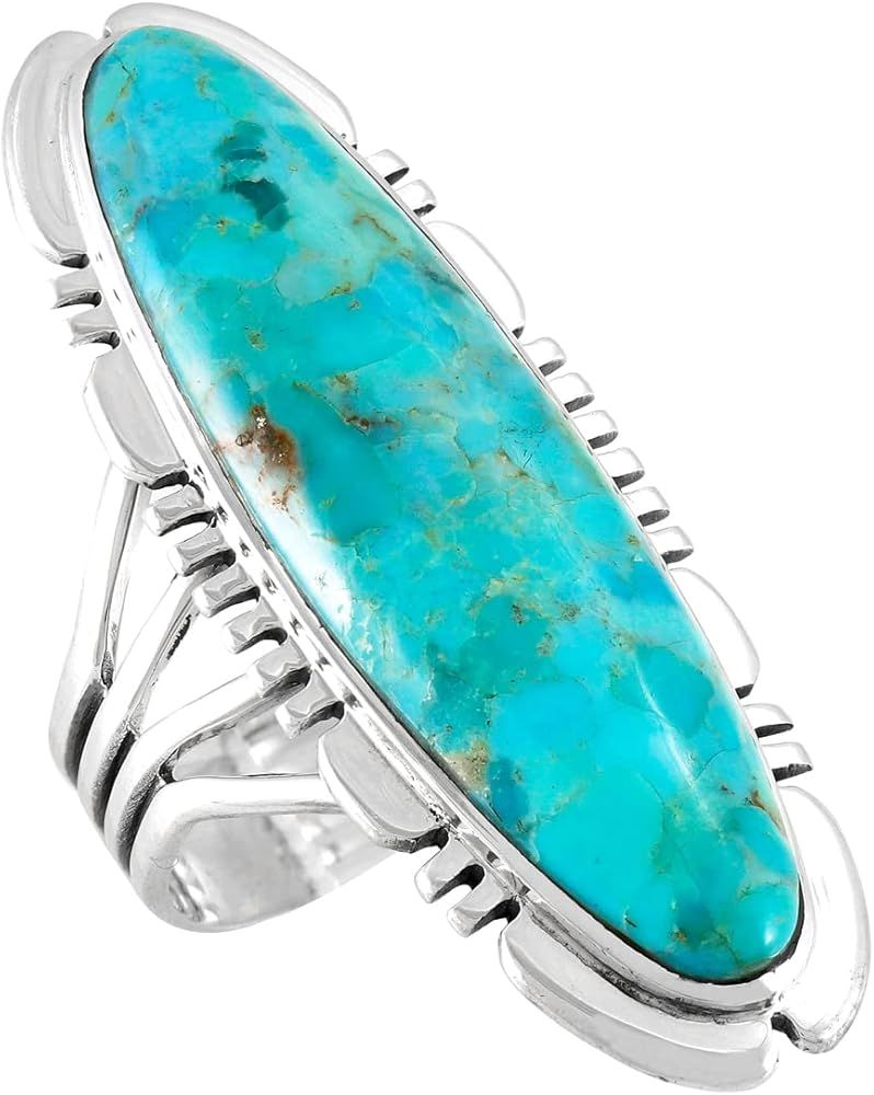 Sterling Silver Ring with Genuine Turquoise & Gemstones (SELECT color) | Amazon (US)