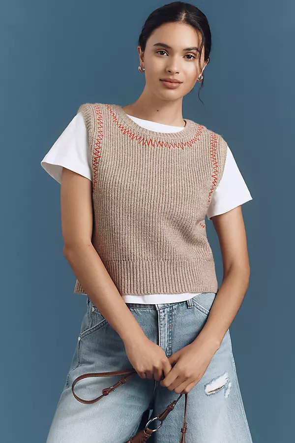 Twofer Zig-Zag Sweater Vest | Anthropologie (US)