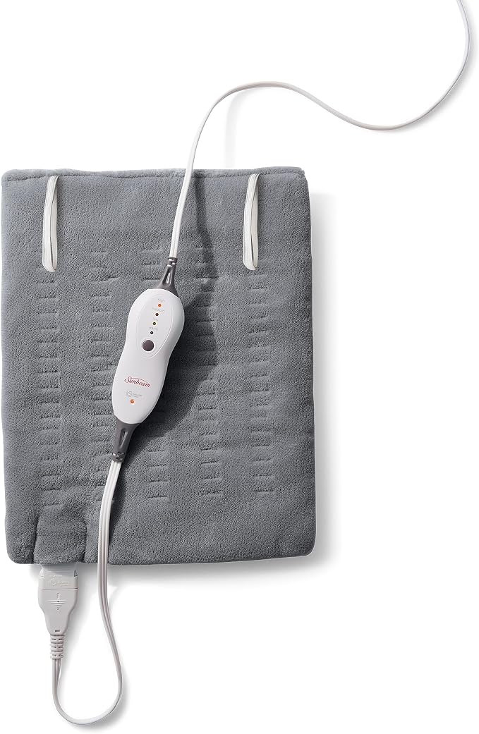 Sunbeam Premium Sunbeam Heating Pad with Compact Storage, Standard Size, Gray | Amazon (US)
