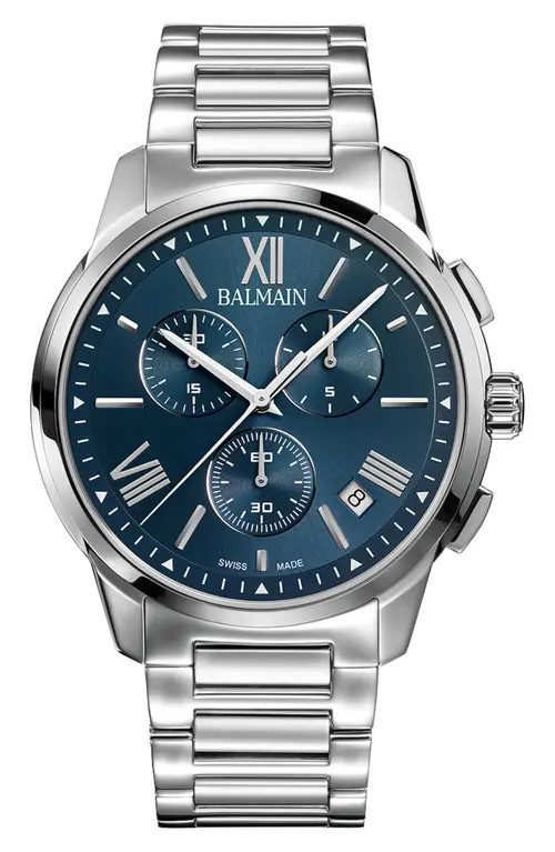 BALMAIN WATCHES Madrigal Bracelet Chronograph Watch, 42mm in Stainless Steel at Nordstrom | Nordstrom