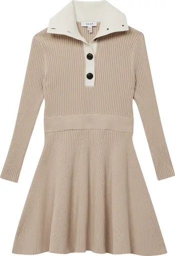 Kids' Maia Long Sleeve Rib Sweater Dress | Nordstrom