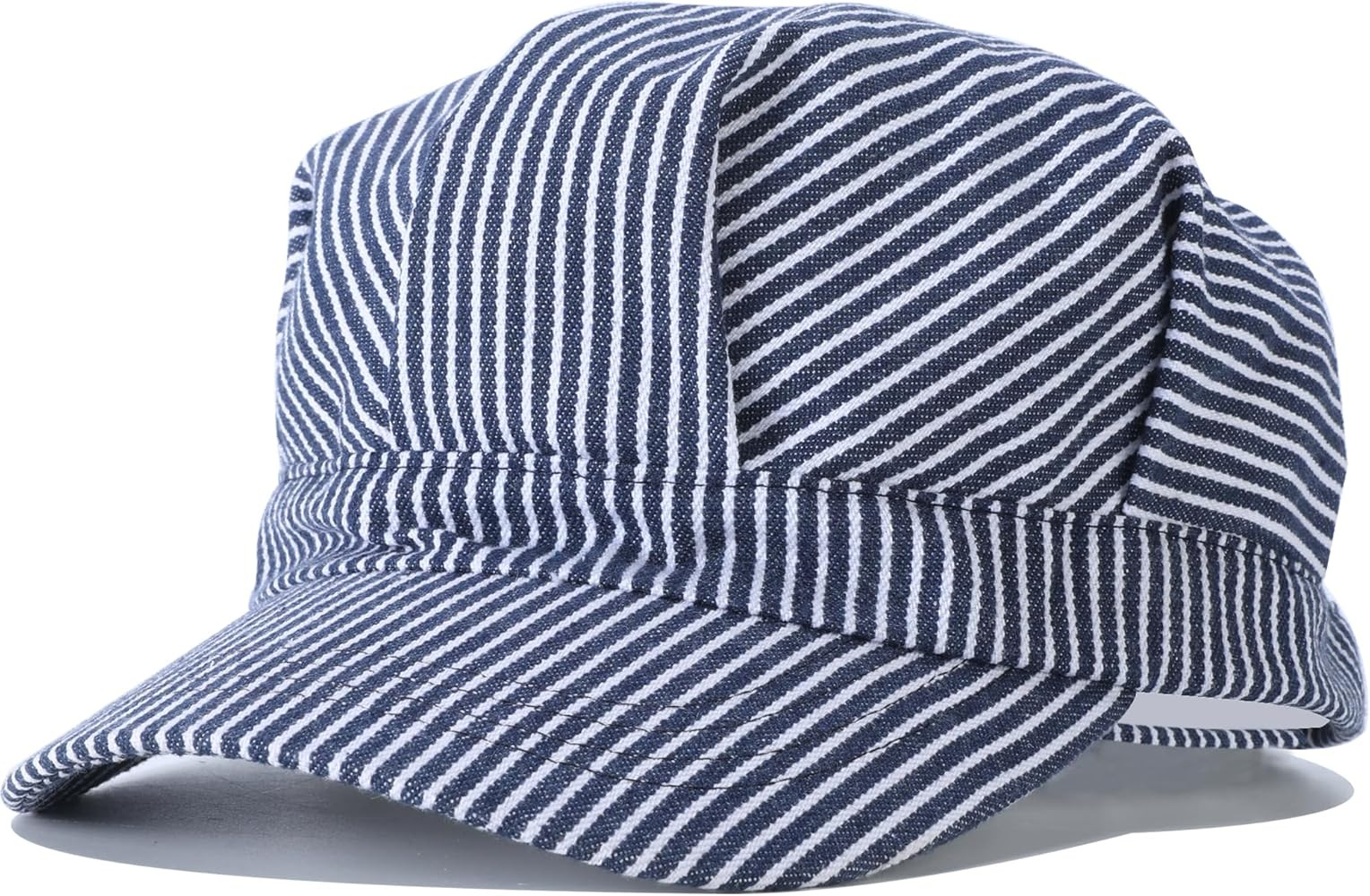 CINKCO Children's Train Conductor Hat Classic Cotton Blue and White Stripes Train Engineer Hat | Amazon (US)