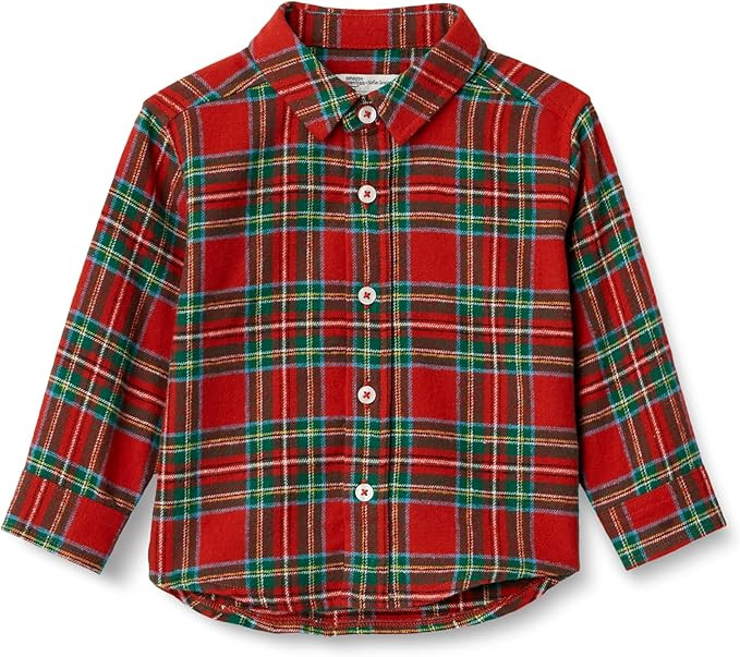 Amazon Essentials x Sofia Grainge Toddlers and Baby Boys' Button Down Plaid Flannel Shirt | Amazon (US)