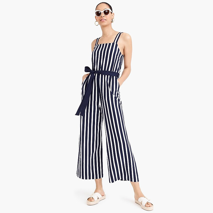 Knit tie-waist striped jumpsuit | J. Crew US