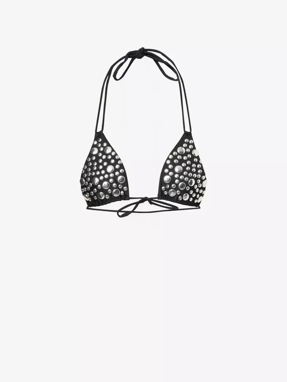 Silvra Studded Bikini Top | Selfridges