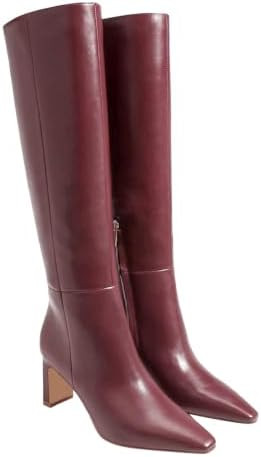 Coutgo Womens Knee High Boots Closed Pointed Toe Chunky Heel Tall Boots Side Zipper Fall Dress Bo... | Amazon (US)
