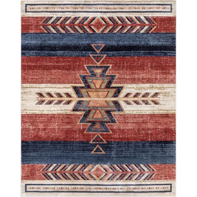Crimson Southwestern Medallion Tribal Pattern Area Rug | Wayfair North America