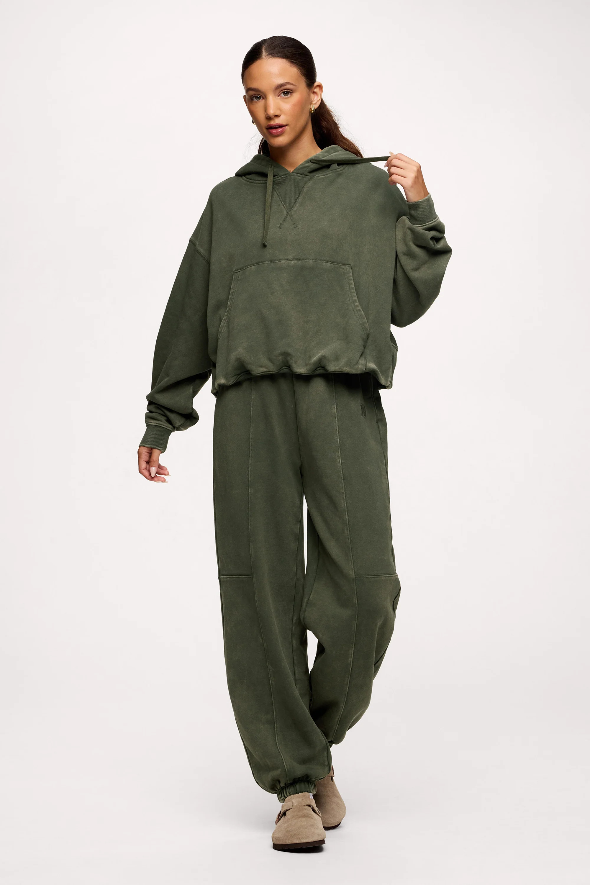 Vintage Washed Hoodie | Darkest Olive | nuuds