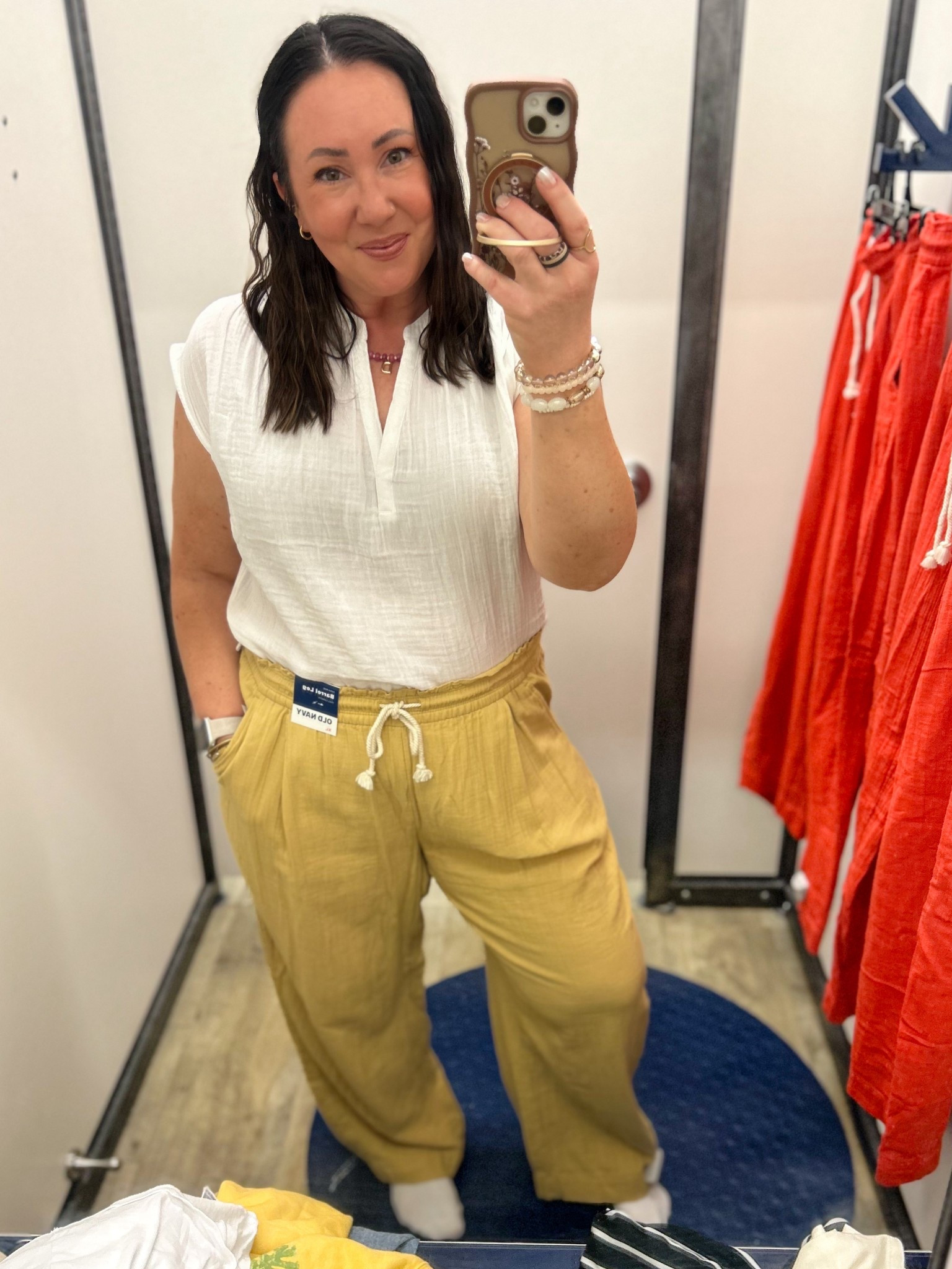 It’s 50% off at Old Navy! Medium gauze top. XL regular gauze barrel pants.  So comfy! 

#LTKSaleAlert #LTKOver40 #LTKMidsize