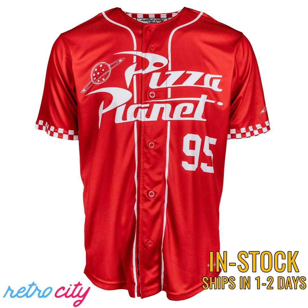 Pizza Planet Toy Story Full-Button Baseball Fan Jersey *IN-STOCK* | Etsy (US)