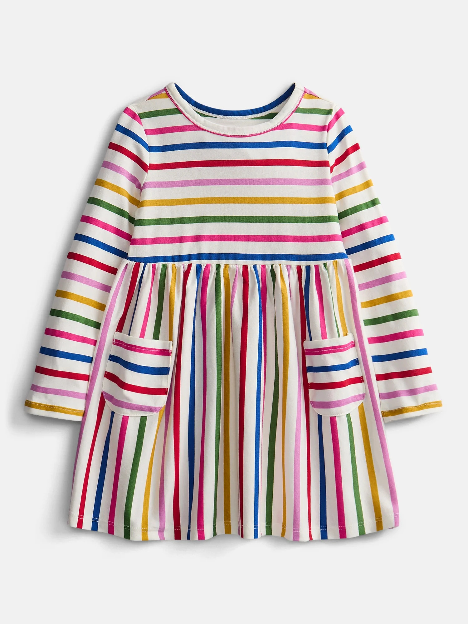 Wonder Nation Baby and Toddler Girls' Play Dress with Long Sleeves, Sizes 0M-5T | Walmart (US)