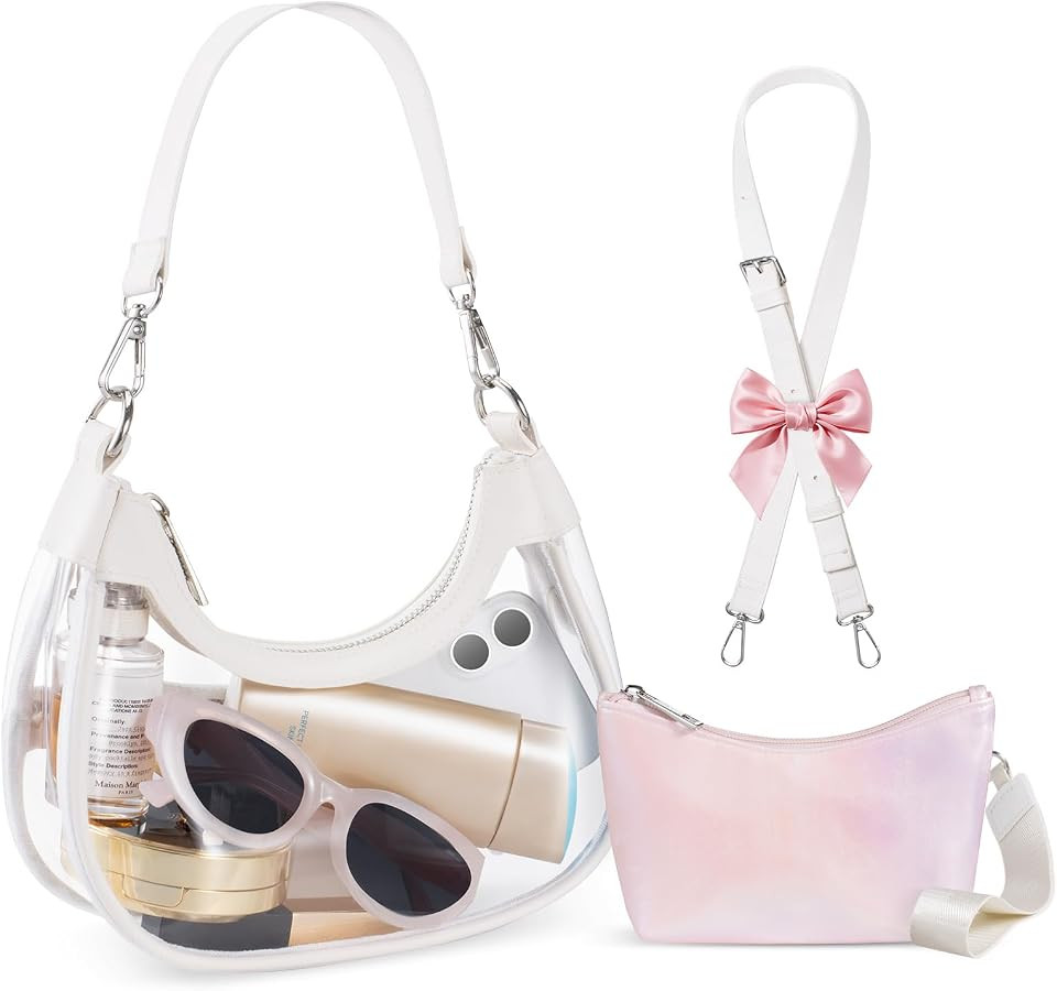 Clear Bag for Stadium Events, Clear Shoulder Bag for Stadium Approved with Wallet, for Concerts S... | Amazon (US)