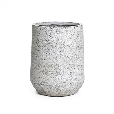 LuxenHome 22" H Concrete Tall Planter Large Outdoor Indoor Decorative Plant Pot with Drainage Hole and Plug Rustic Distressed Flower Pot Gray | Target