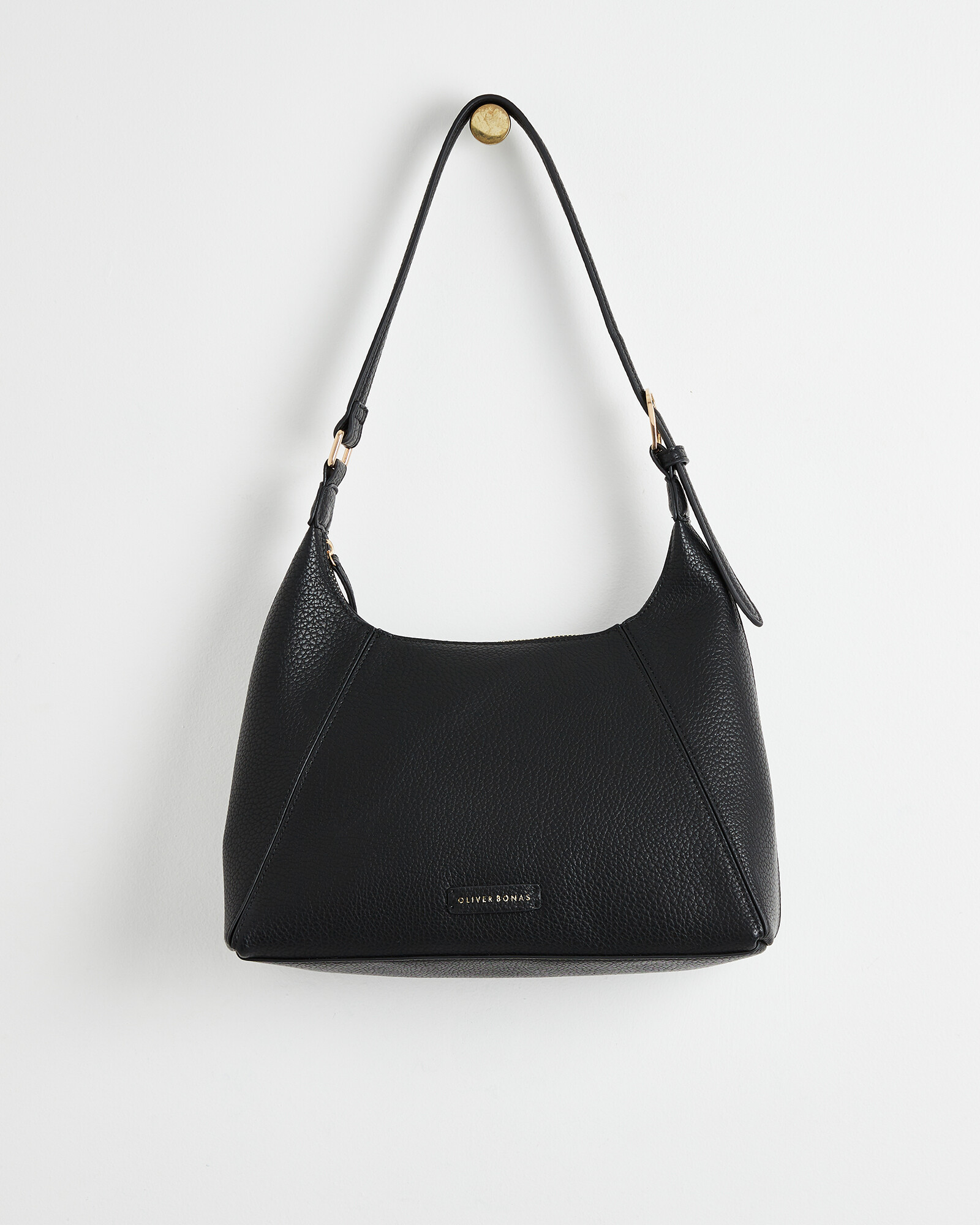 Aelya Black Triangular Shoulder Tote Bag | Oliver Bonas (Global)