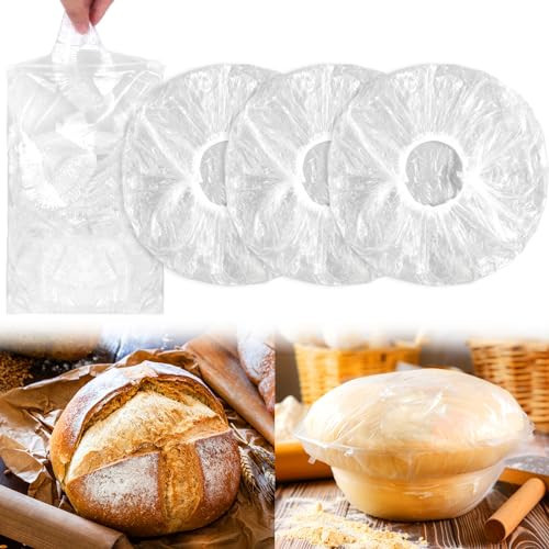50PCS Bowl Covers for Bread Proofing, Reusable Elastic Sourdough Bread Baking Cover, Plastic Bowl Covers for Bread Rising, Stretchable Plastic Wrap for Storage Containers | Amazon (US)
