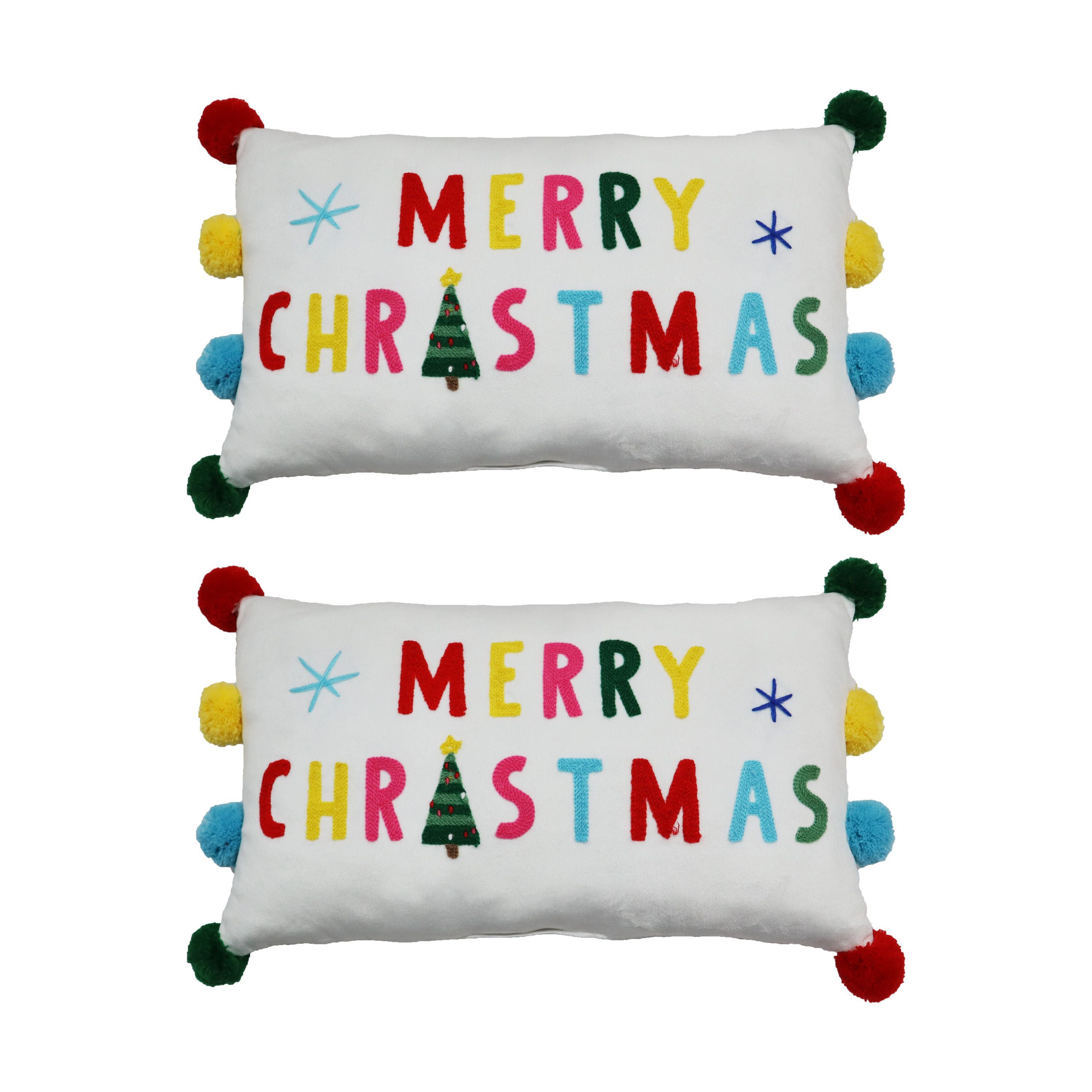 Holiday Time Merry Christmas Pillows,, 2 Count Per Pack - Walmart Christmas Pillows | Walmart (US)