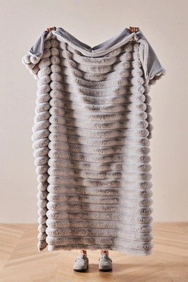 Puffer Faux Fur Throw Blanket | Anthropologie (US)