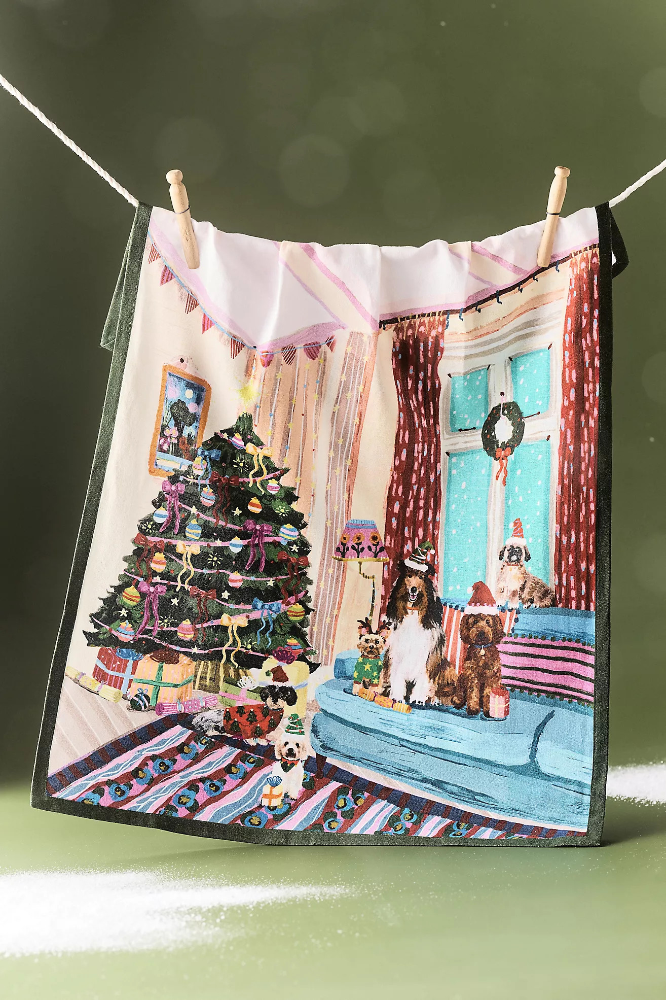 Millie Illustrates Cotton Christmas Dish Towel | Anthropologie (US)
