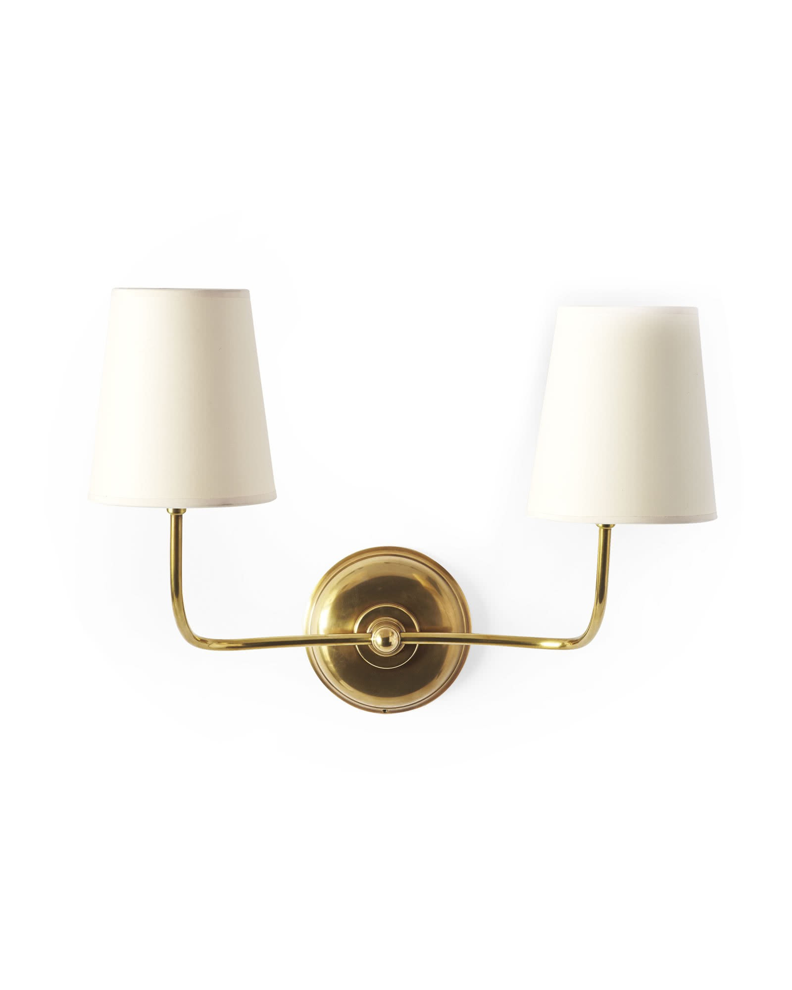 Everett Two-Arm Sconce - Antiqued Brass | Serena and Lily