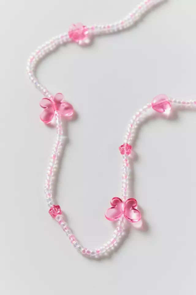 Lola Butterfly Beaded Necklace | Urban Outfitters (US and RoW)