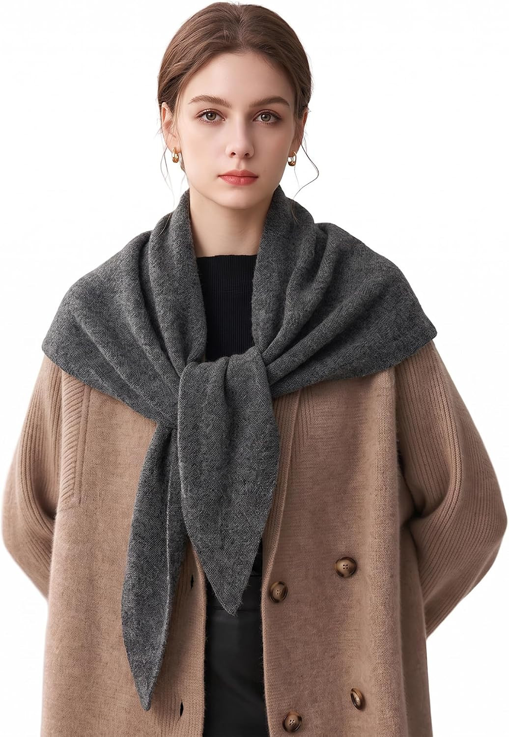 Merino Wool Triangle Scarf, Soft Warm Neck Gaiter for Women | Amazon (US)