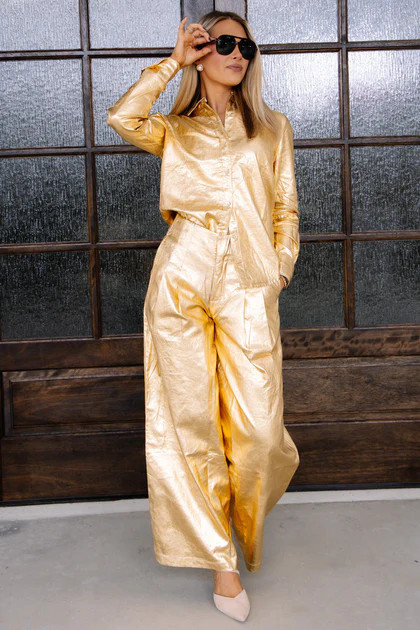 San Marino Metallic Long Sleeve Blouse | The Willow Tree