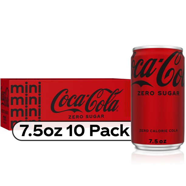 Coke Zero Sugar Soda Soft Drink, 7.5 fl oz, 10 Pack - Walmart.com | Walmart (US)